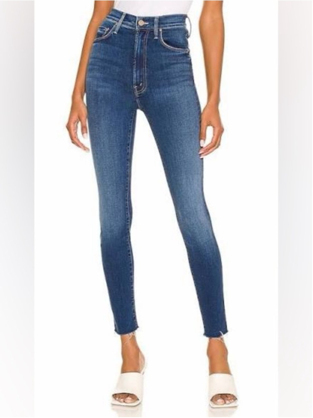 MOTHER High Waisted Rail Ankle Fray in High Fidelity Size 27
